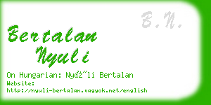 bertalan nyuli business card